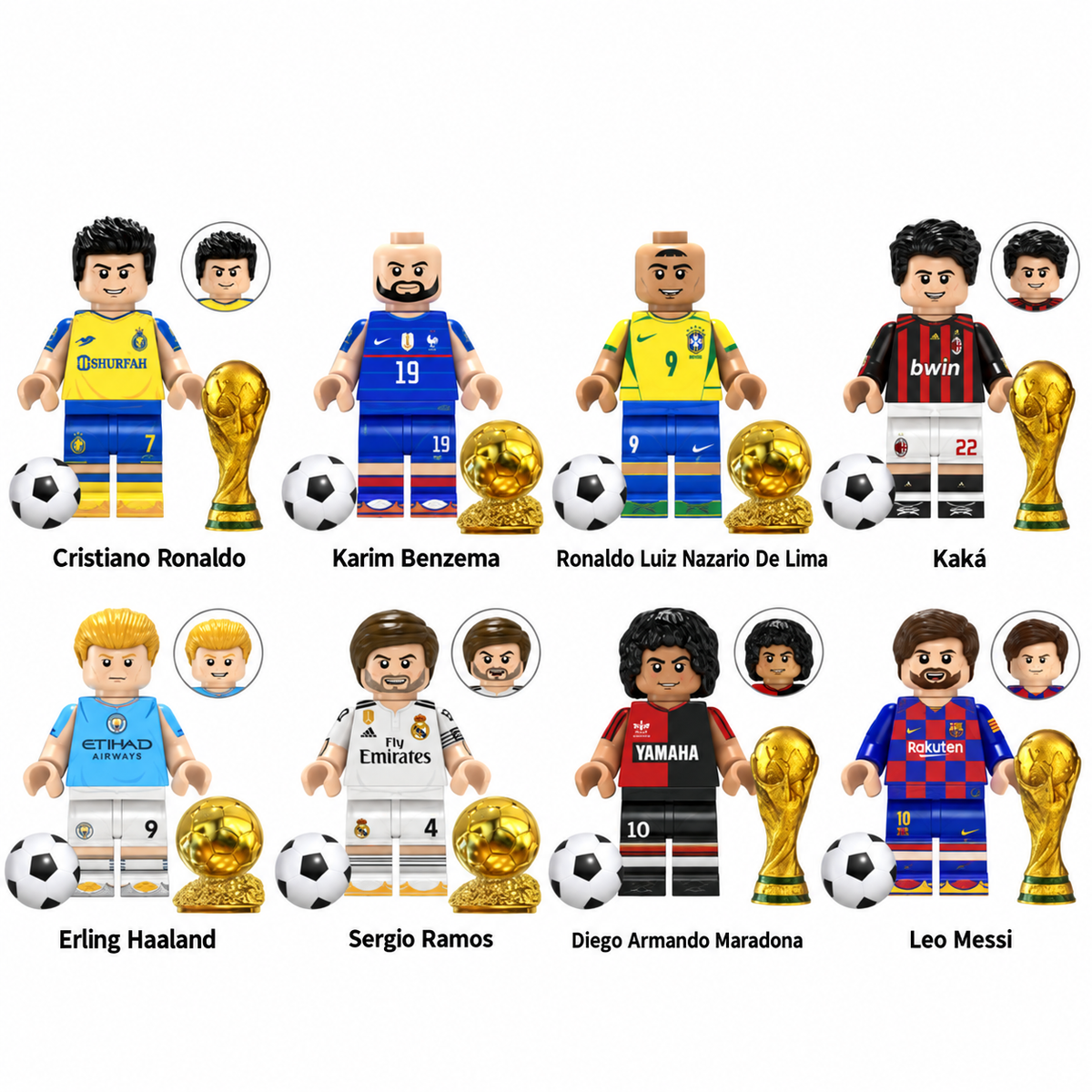 Fußballstars - Klemmbaustein Figuren